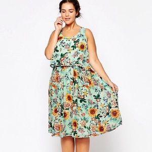 ASOS Curve sunflower midi dress